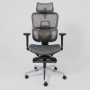 Кресло поворотное ENIGMA, серая сетка/алюминий (с подставкой для ног), коллекция AKSPRIME